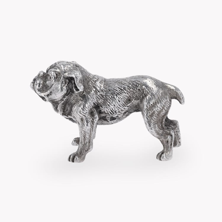 Elizabeth II Silver Bull Dog Ornament Hallmarked Edinburgh 1938_2