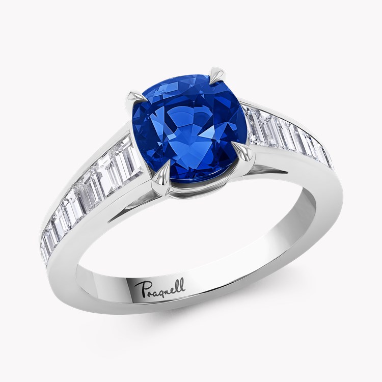 Masterpiece 2.99ct Burmese Sapphire and Diamond Ring Cushion modern cut, Claw set_1