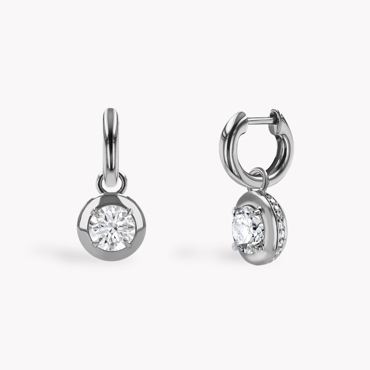 Skimming Stone 1.67ct Diamond Drop Hoop Earrings Brilliant cut, Claw set_1