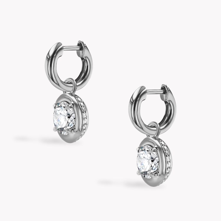 Skimming Stone 2.24ct Diamond Drop Hoop Earrings Brilliant cut, Claw set_3