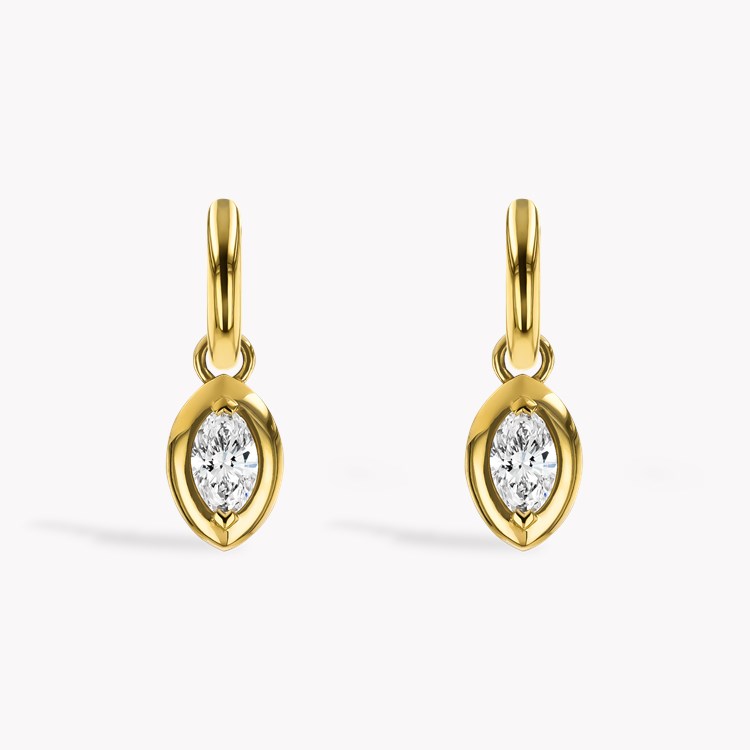 Skimming Stone 1.14ct Marquise Diamond Drop Earrings Marquise Cut, Claw Set_2