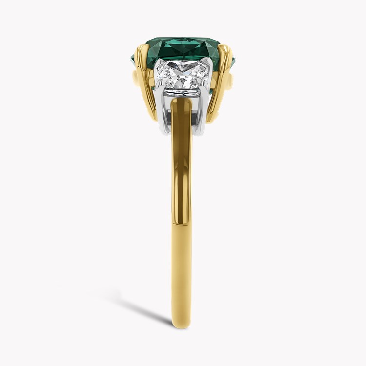 Cushion Cut 3.52ct Namibian Lagoon Tourmaline and Diamond Three Stone Ring Cushion modern cut, Claw set_4