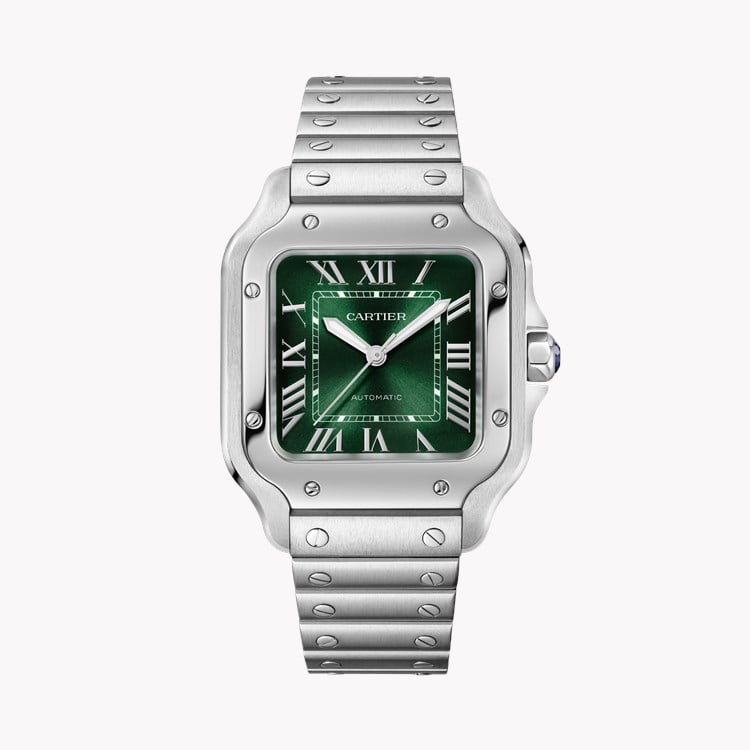 Cartier Santos de Cartier 35mm, Green Dial, Roman Numerals_1