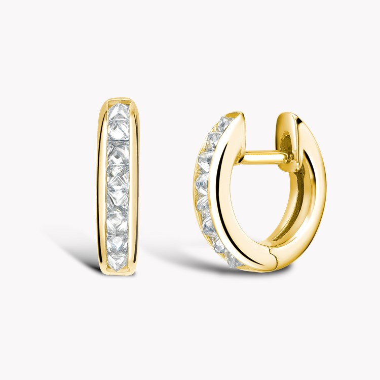 Small diamond hoop 2025 earrings yellow gold