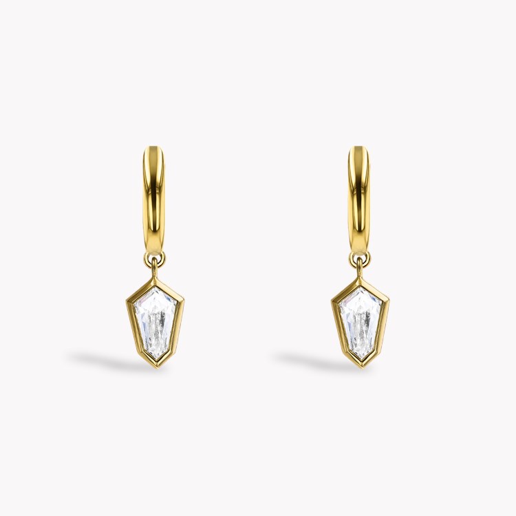 RockChic 1.22ct Inverted Kite Diamond Hoop Earrings Inverted Kite Cut, Rubover Set_2