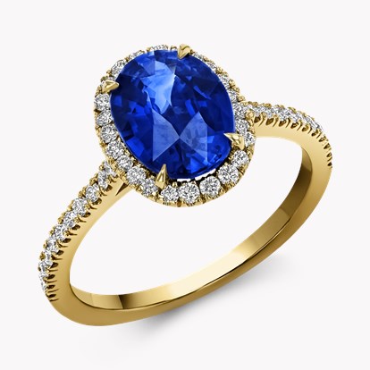 Celestial 2.06ct Sapphire and Diamond Cluster Ring in 18ct Yellow Gold