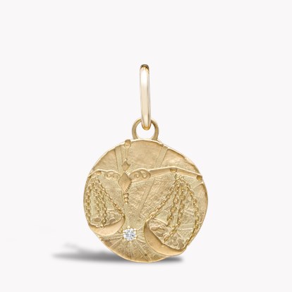 Libra Pendant Charm 0.08ct in 18ct Yellow Gold