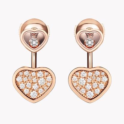 Chopard Happy Hearts Drop Earrings 0.44ct in 18ct Rose Gold