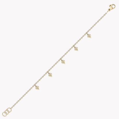 Brilliant Cut 0.10ct Diamond Luck Spade Bracelet in 18ct Yellow Gold