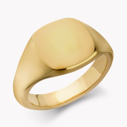 Cushion Signet Ring in 18ct Yellow Gold