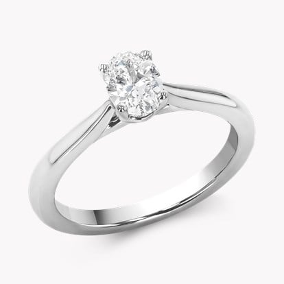 Gaia 0.52ct Diamond Solitaire Ring - Oval Cut in Platinum