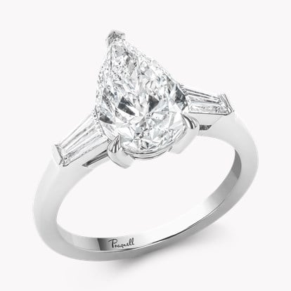 Regency Pear Shaped 2.52ct Diamond Solitaire Ring in Platinum 