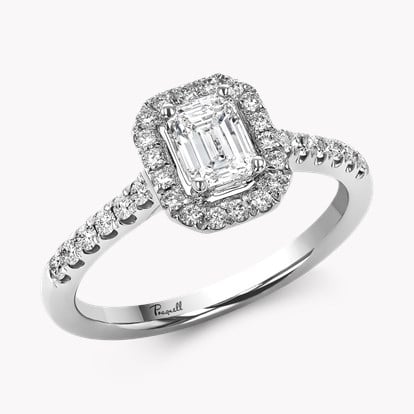 Celestial 0.51ct Diamond Cluster Ring - Emerald Cut in Platinum