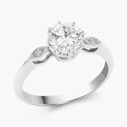 Brilliant Cut 1.07ct Diamond Ring in Platinum