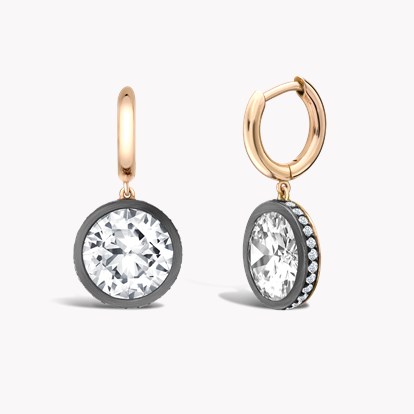 Masterpiece Legacy 7.21ct Diamond Drop Hoop Earrings in 18ct Rose Gold & Silver