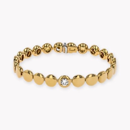 Skimming Stone 0.30ct Diamond Set Tennis Bracelet in 18ct Yellow Gold