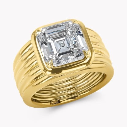 Masterpiece Weave Setting 5.06ct Diamond Solitaire Ring in 18ct Yellow Gold