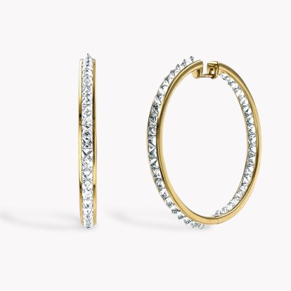 Rockchic 7.24ct Extra Large Diamond Hoop Earrings in 18ct Yellow Gold