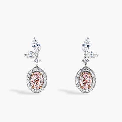 Masterpiece 2.08ct Pink Diamond Drop Earrings in Platinum and 18ct Rose Gold