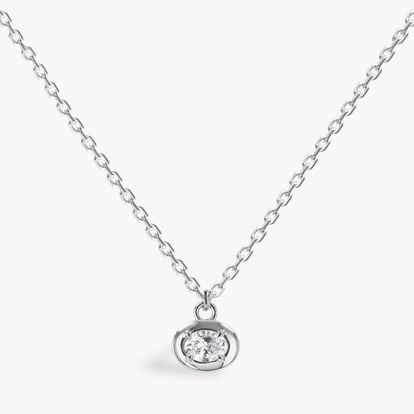 Skimming Stone 0.50ct Botswana Diamond Pendant in 18ct White Gold