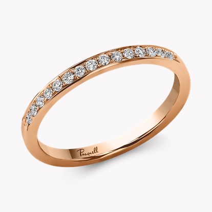 Brilliant Cut Diamond Half Eternity Ring 0.15ct in 18ct Rose Gold