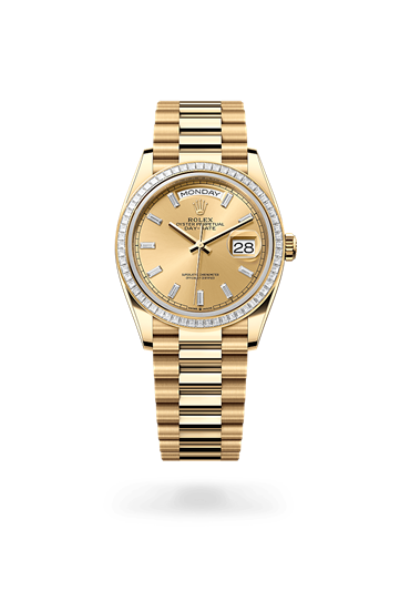 Rolex Day-Date 36 Oyster, 36 mm, yellow gold and diamonds