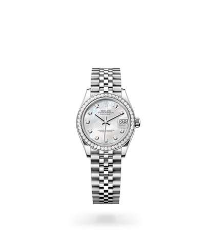 Rolex Datejust 31 Oyster, 31 mm, Oystersteel, white gold and diamonds