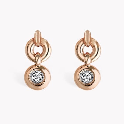 RockChain Diamond Drop Earrings 0.60cts in 18ct Rose Gold