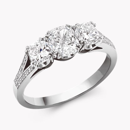 Imperial 1.92ct Diamond Three Stone Ring in Platinum