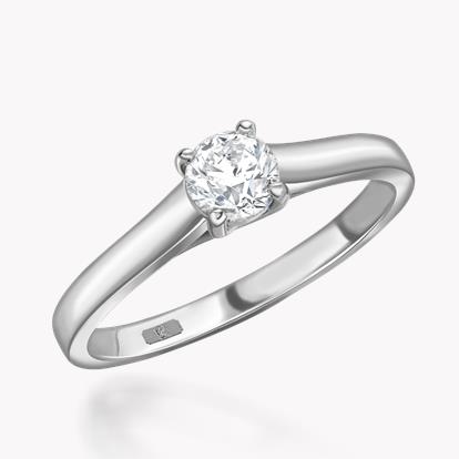 0.24ct Diamond Solitaire Ring Platinum Kiss Setting