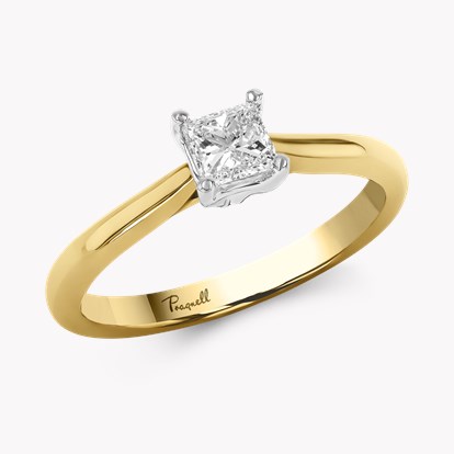 Gaia 0.40ct Princess Cut Diamond Ring - 2.2mm Width in 18ct Yellow Gold and Platinum