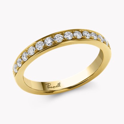 Brilliant Cut Diamond Half Eternity Ring 0.43ct in Yellow Gold