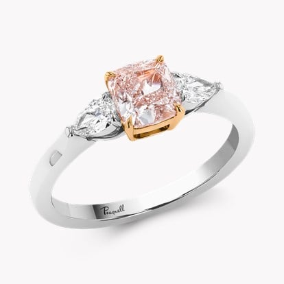 Cushion Cut 1.06ct Fancy Light Pink Diamond Ring in Platinum & 18ct Rose Gold