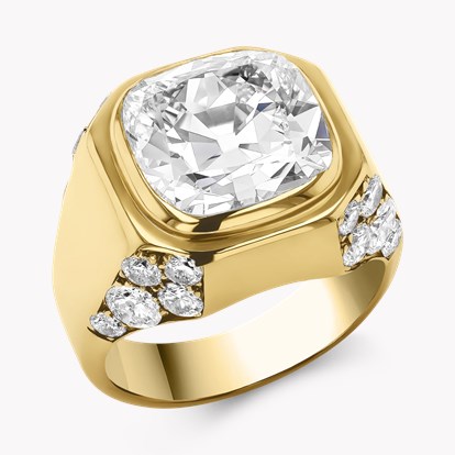 1960s Bvlgari 4.60ct Diamond Trombino Ring in Yellow Gold