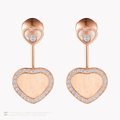 Chopard James Bond 007 Happy Hearts Diamond Earrings 0.31ct in 18ct Rose Gold