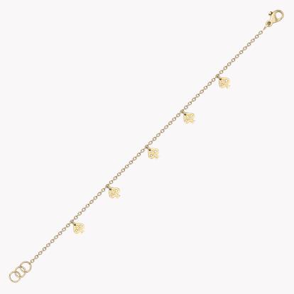 Brilliant Cut 0.10ct Diamond Luck Spade Bracelet in 18ct Yellow Gold