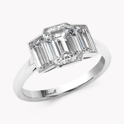 Kingdom 2.71ct Diamond Three Stone Ring in Platinum