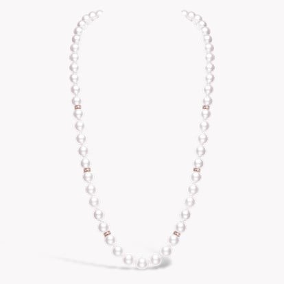 South Sea Pearl Necklace with Diamond Rondell Spacers in 18ct Rose Gold ...