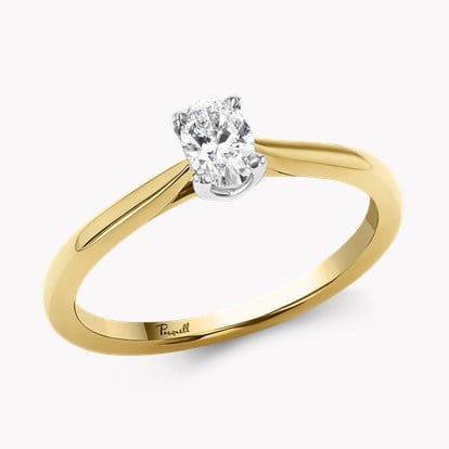 Gaia 0.33ct Oval Diamond Solitaire Ring in 18ct Yellow Gold and Platinum