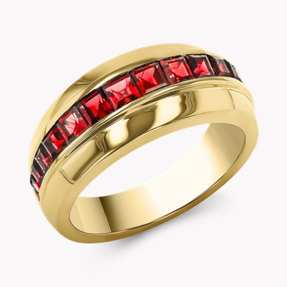 Manhattan 1.20ct Single Row Ruby Ring in 18ct Yellow Gold