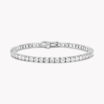 Diamond Line Bracelet 5.28cts in 18ct White Gold 