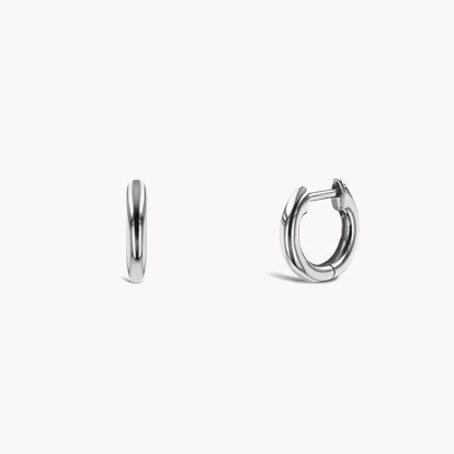 Small Hoop Earrings 11mm in 18ct White Gold
