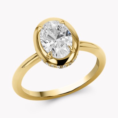 Skimming Stone 1.50ct Oval Diamond Solitaire Ring in 18ct Yellow Gold