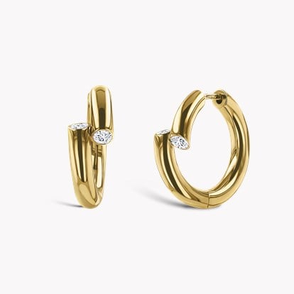 Eclipse 0.17ct Diamond Hoop Earrings in 18ct Yellow Gold