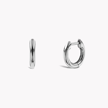 Small Hoop Earrings 19mm in 18ct White Gold