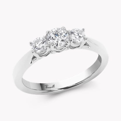 Trilogy 0.60ct Diamond Three Stone Ring in Platinum