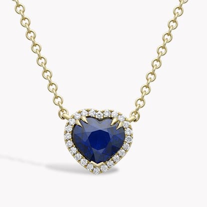 Heart Shaped Sapphire Pendant 3.03cts in 18ct Yellow Gold 