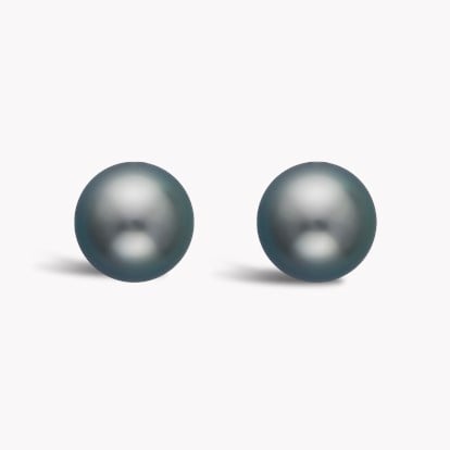 Tahitian 11-12mm Pearl Stud Earrings in 18ct White Gold