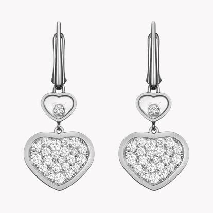 Chopard Happy Hearts Drop Earrings 0.90ct in 18ct White Gold