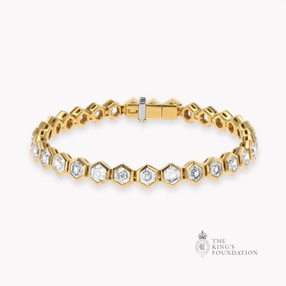 Honeycomb 10.05ct Diamond Line Bracelet in 18ct Yellow Gold